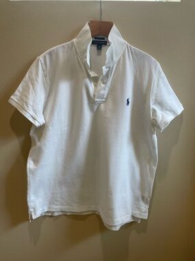 Ralph Lauren White Polo with Navy Label